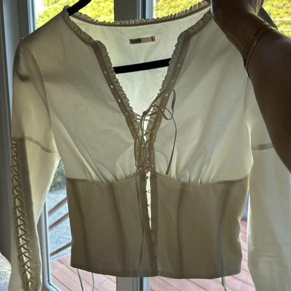 House of cb corset Anissa stretch woven lace up top - Picture 3 of 4